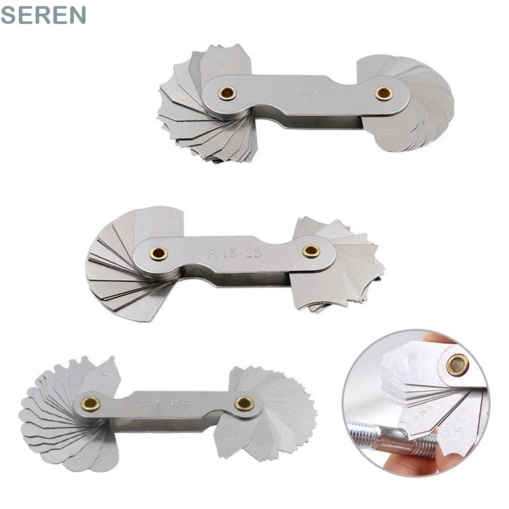 SEREN 16 ชิ้น/เซ็ต Radius Gauge Radius Fillet Gauge วัด Gage สแตนเลสตัวอย่าง R Gauge
