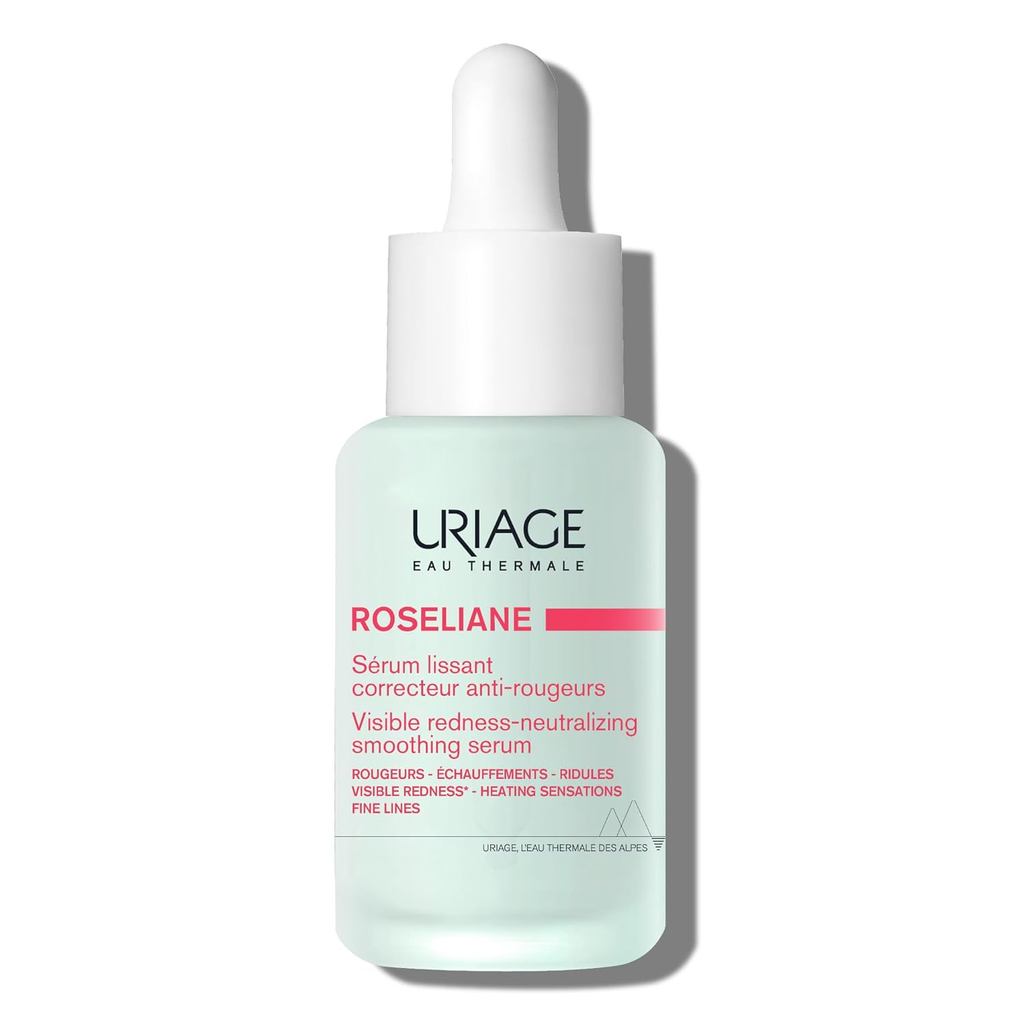 Uriage Roseliane Smoothing Serum, Visibly Calms Redness, Heat Sensations, Fine Lines, Face, Hesperid