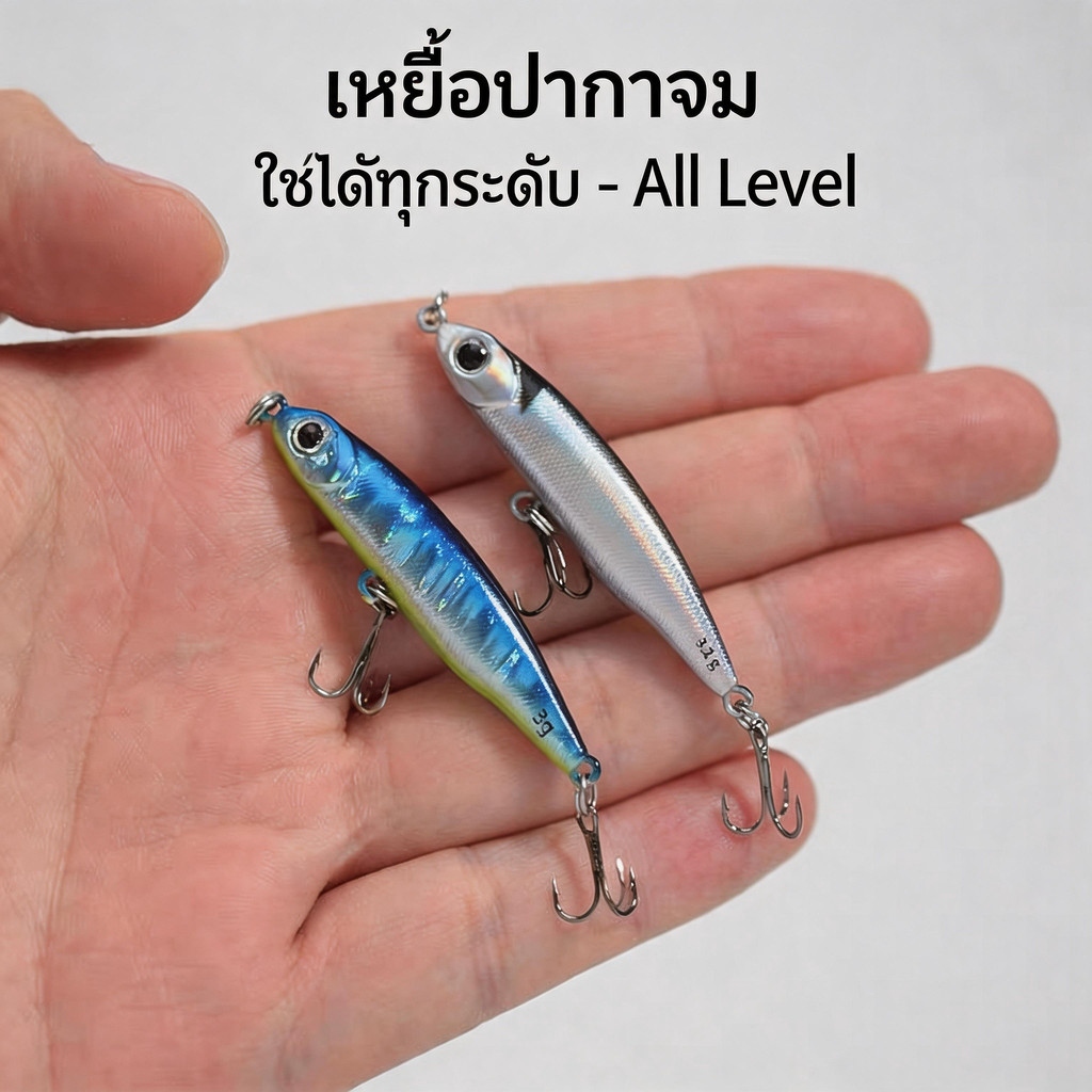 Pencil เหยื่อปลอม ดินสอ 52 มม. / 3.2g - 5g จมช้า (Sinking) ว่ายน้ำสวย สายเล็ก ตกปลานิล-กะพง ส่งไว