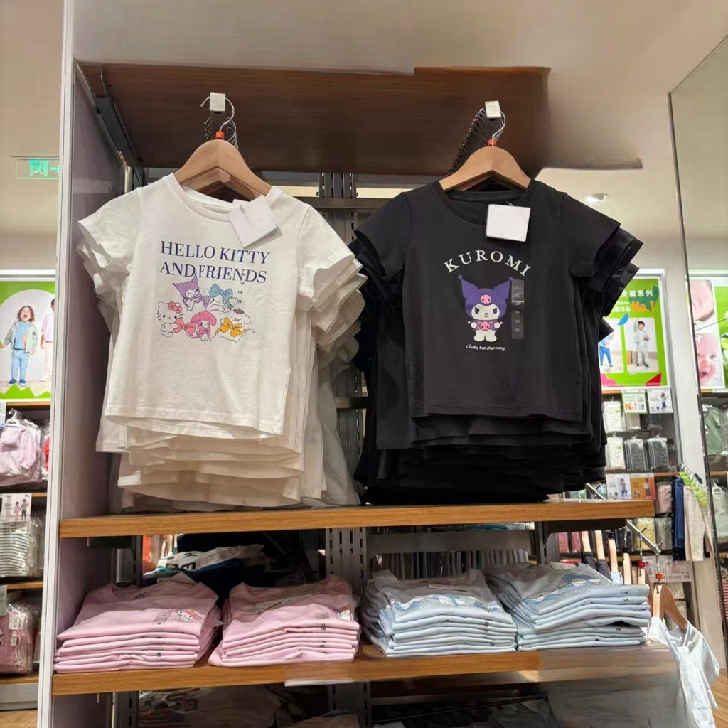 Un0 เสื้อยืดแขนสั้น Sanrio Melody พิมพ์ลายสวยงาม น่ารักสำหรับทุกวัน