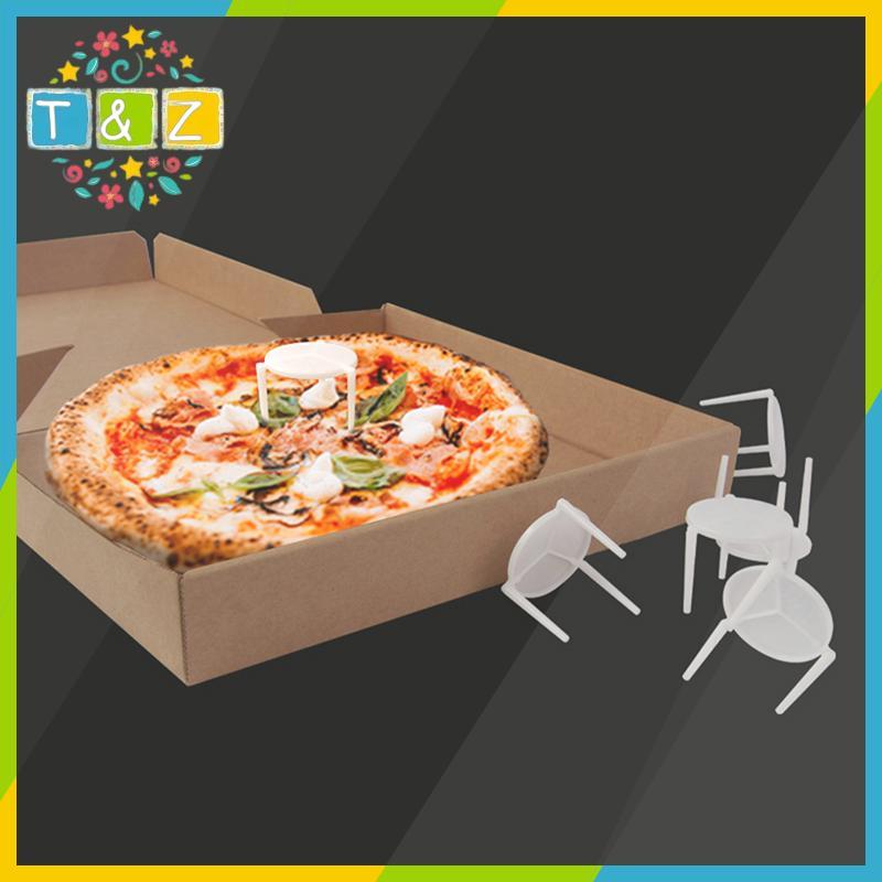 [T&Z] 100 ชิ้น Pizza Saver ขาตั้งขาตั้งกล้องพลาสติกสีขาว Sta Fixing Ra ที่วางกล่องพิซซ่าอุปกรณ์ครัวเ