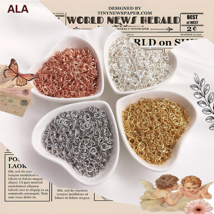 💖ALA เครื่องประดับ DIY💖แหวนเงิน 18K ชุบทอง 18K แบบเปิด รูปตัว C สีขาว สีทอง สําหรับทําเครื่องประดับ แฮนด์เมด DIY[DIY/เครื่องประดับแฟชั่น/สร้อยคอแฟชั่น/สร้อยคอ/สร้อยข้อมือ/เครื่องประดับเกาหลี/วงกลม/แหวน]