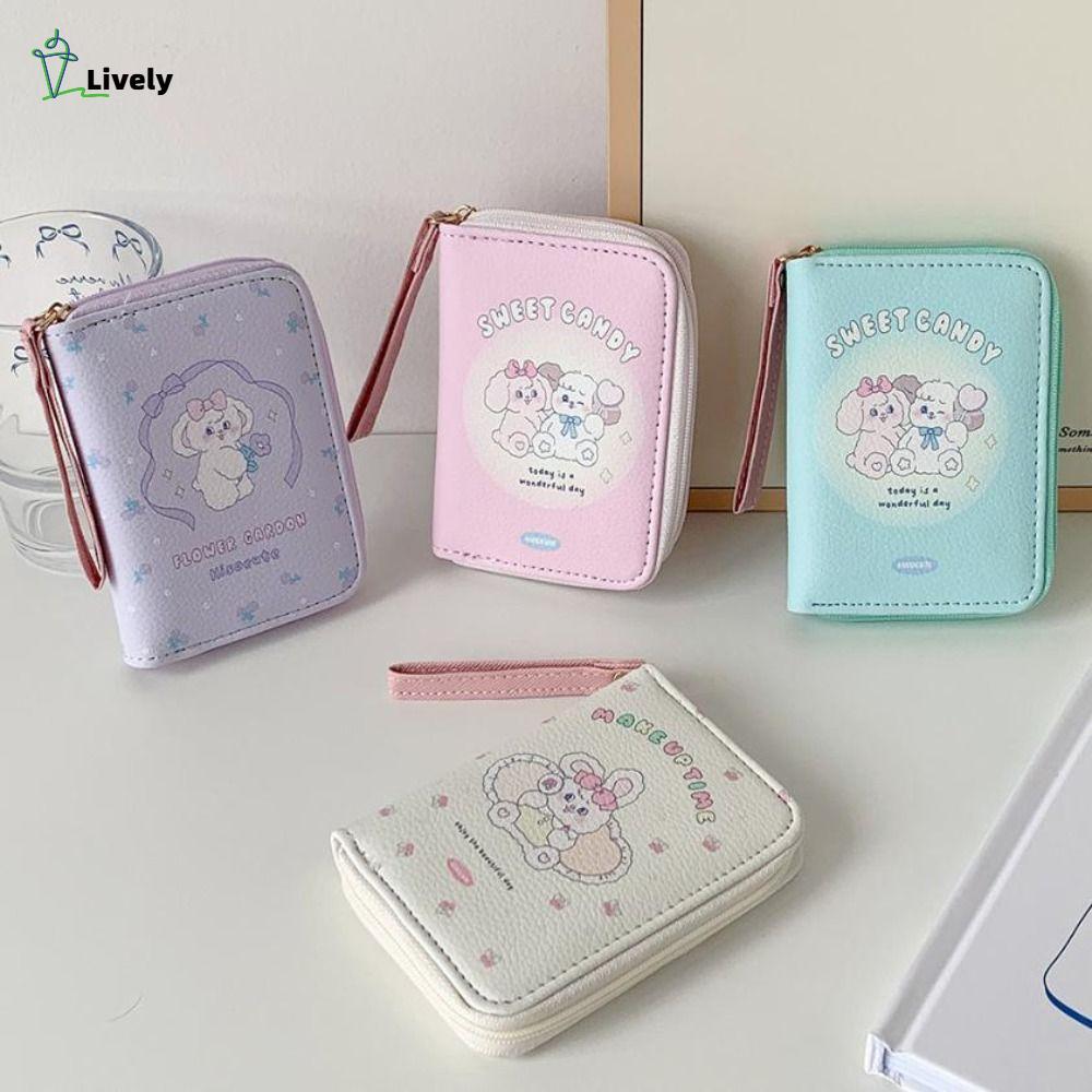 INNEW กระเป๋าใส่เหรียญลายการ์ตูน, กระเป๋าสตางค์สั้นหนัง PU แมวน่ารัก, น่ารัก 3 พับกระเป๋าใส่เหรียญขนาดเล็กเด็กผู้หญิง