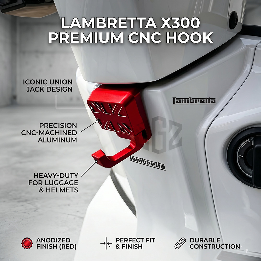 สําหรับ Lambretta X300 X250 X200 2023 2024 2025 2026 สกู๊ตเตอร์พับกระเป๋าเดินทาง Hook หมวกกันน็อคแขวน