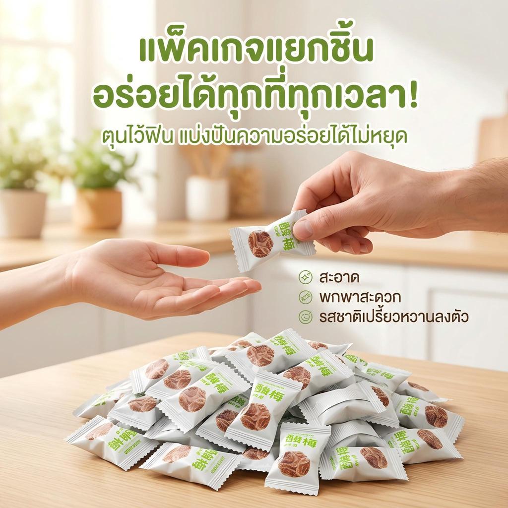 jinlong ลูกอมรสเปรี้ยวพลัม แพคเกจขนาดเล็กอิสระ หวานและเปรี้ยว รสผลไม้บรรเทาความมัน รสชาติสด - ขนม