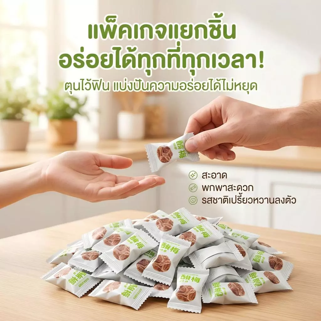 jinlong ลูกอมรสเปรี้ยวพลัม แพคเกจขนาดเล็กอิสระ หวานและเปรี้ยว รสผลไม้บรรเทาความมัน รสชาติสด - ขนม
