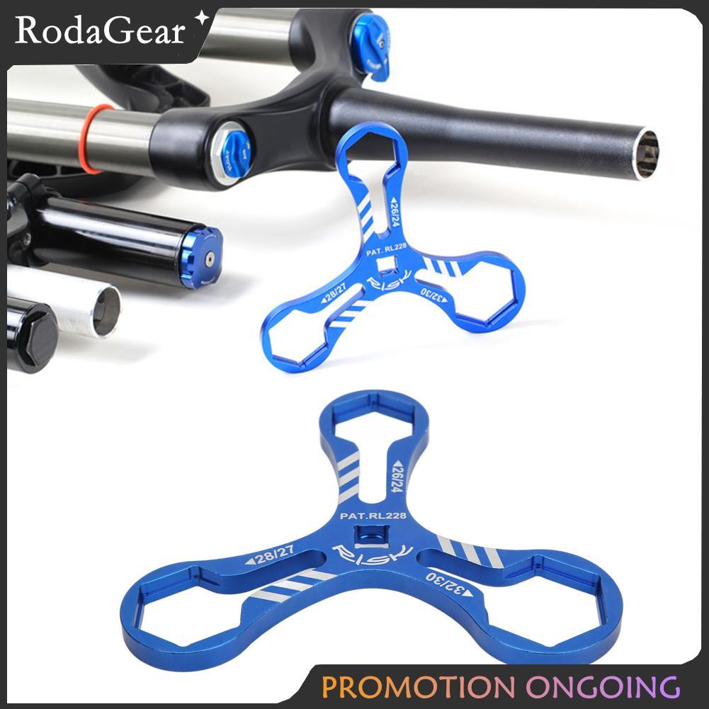 RodaGear เครื่องมือซ่อมส้อมหน้าจักรยาน ประแจหุ้มไหล่ 6 in 1 อลูมิเนียมอัลลอยด์มัลติฟังก์ชั่นสำหรับจั