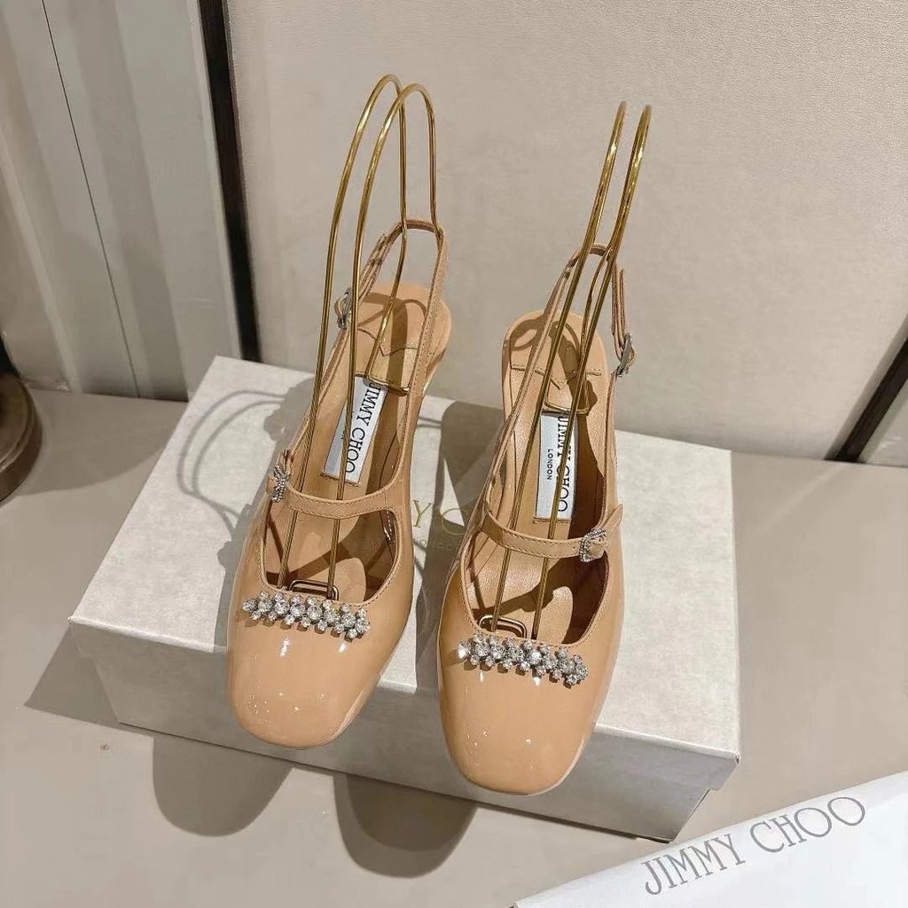 2025.8.14-7 ซม. ส้น Chou Yangjie Jimmy Choo JC รองเท้าส้นสูง