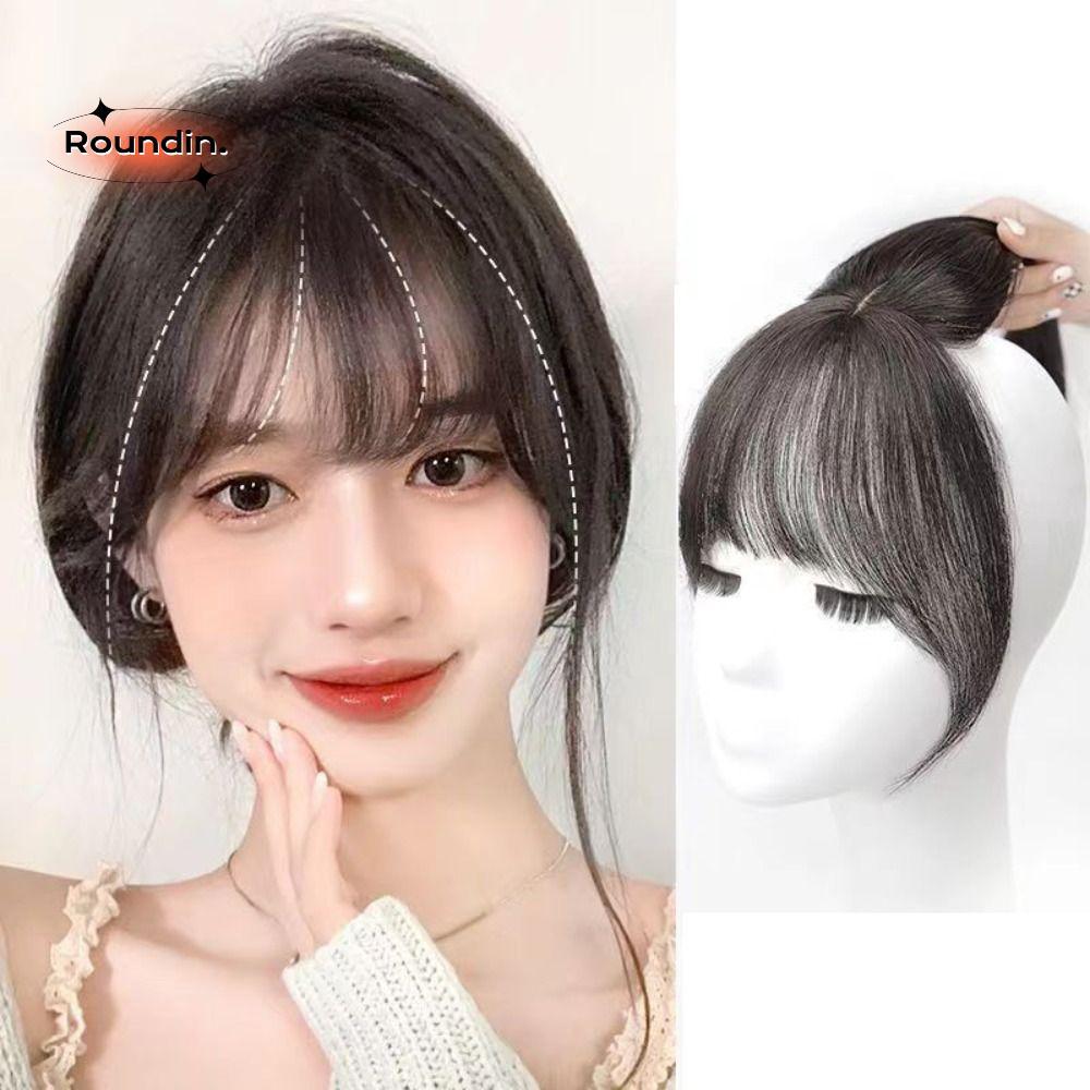 ROUNDIN French Bangs, Black Eight Character Fake Bangs, Fashion Ultralight Breathable Natural Wig Pa