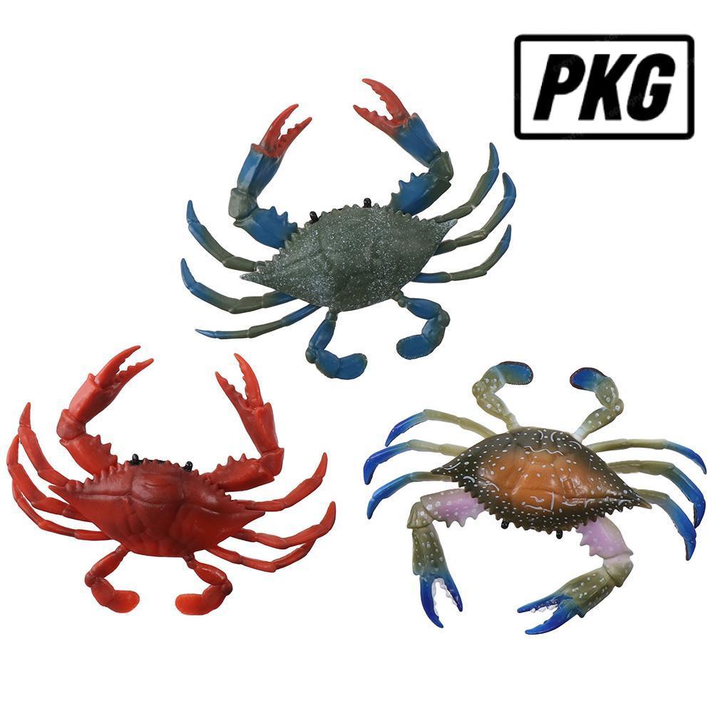 REPKG 1/3 ชิ้นที่สมจริงปูของเล่น,ประดิษฐ์ปูพลาสติกตกแต่ง, Ocean Crab Crab สัตว์ของเล่น Home