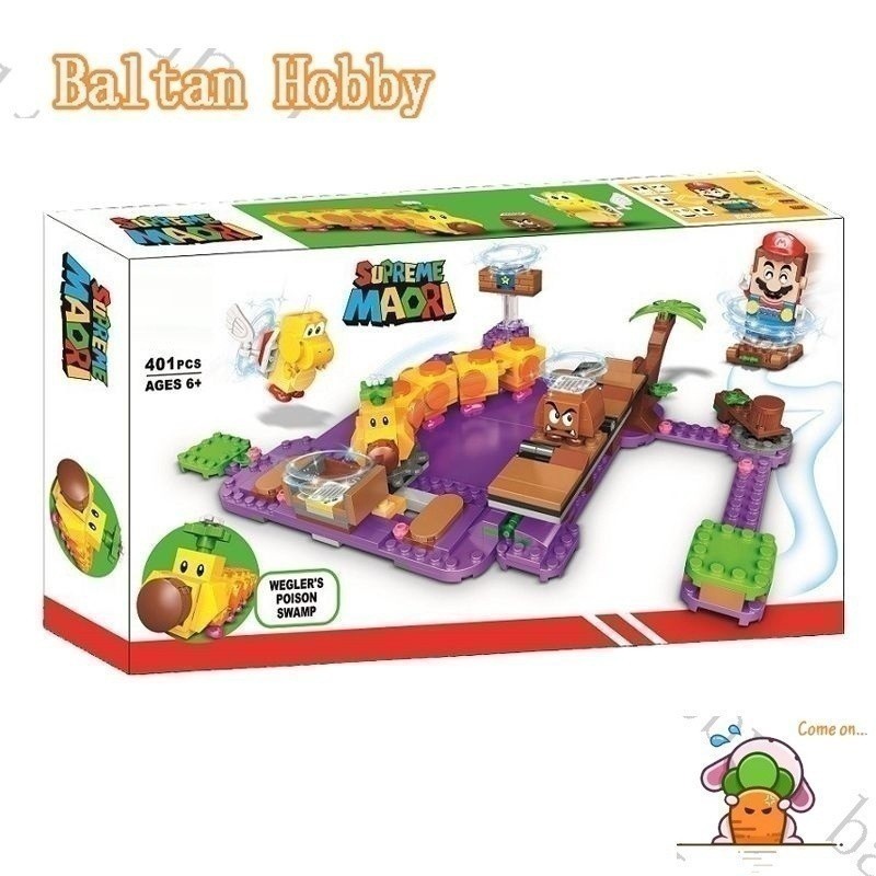 GMR ของเล่น RM1 ใช้งานร่วมกับ Super Mario Wiggler-s-Poison-Swamp 71383 60024 building block ของเล่นเ
