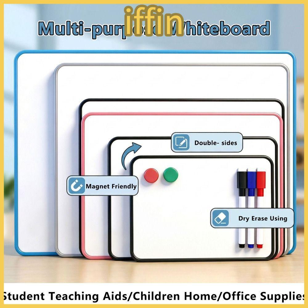 IFFIN กระดานเขียนลบได้ แม่เหล็กที่เป็นมิตร A5/A4/B4/A3 ไวท์บอร์ด, เรียบง่ายสองด้านแห้งลบนํามาใช้ใหม่เดสก์ท็อปกระดานดําขนาดเล็กสํานักงาน