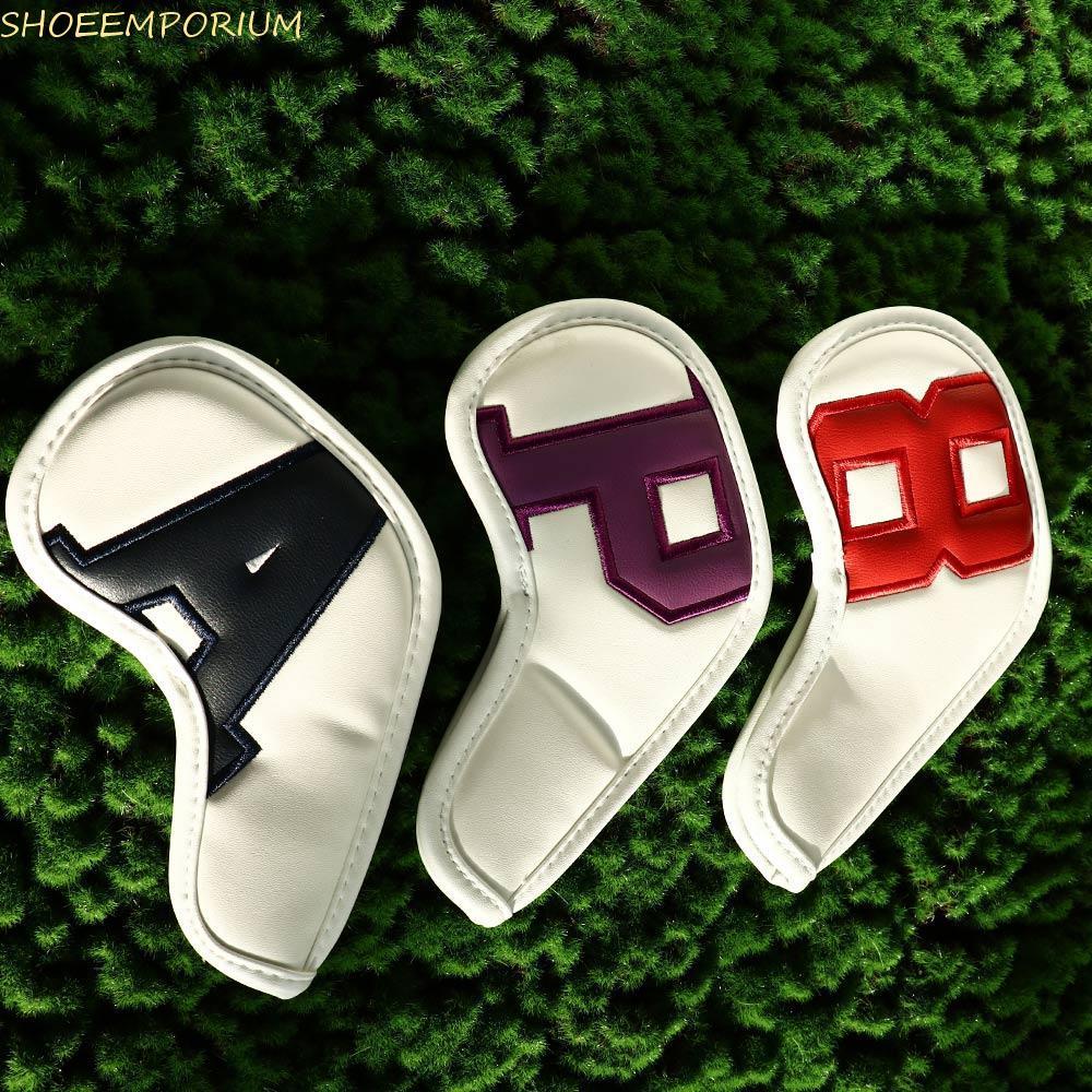 SHOEEMPORIUM Golf Iron Covers ผู้ชายและผู้หญิงGradients อุปกรณ์เสริม 4-9 ASPX PU หนัง 6 Clers Golf W