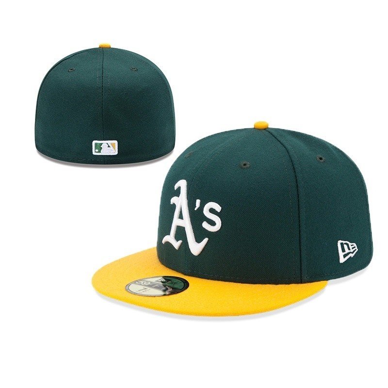 MLB Oakland กรีฑา Snapback As ผู้ชายผู้หญิง 59FIFTY Full Fit Cap Hip Hop หมวก Camo IR1N