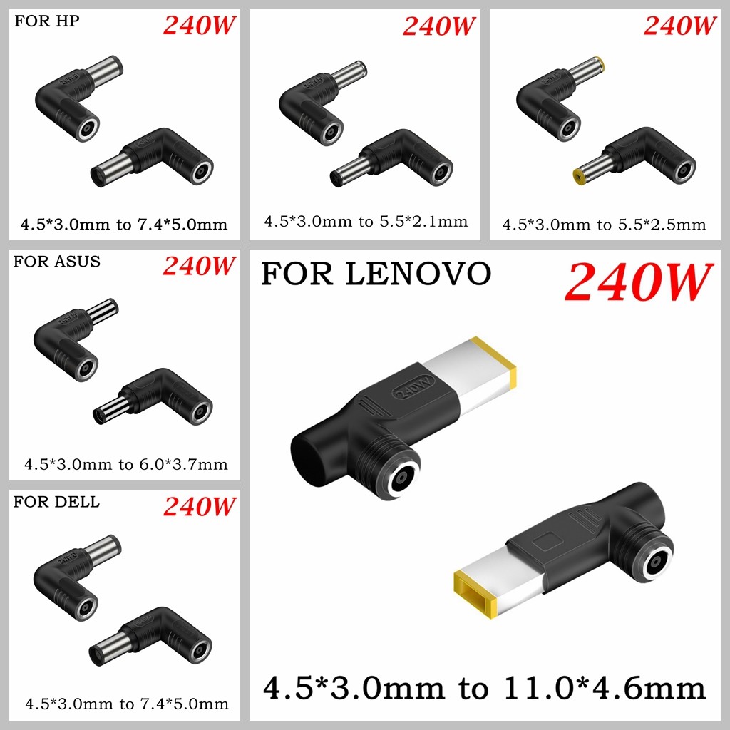 240W DC แจ็คอะแดปเตอร์ 4.5x3.0 ถึง 7.4x5.0x/x6.0x3.7x/x5.5x2.5 ปลั๊กชาร์จสําหรับ Dell/Asus 230 W/200