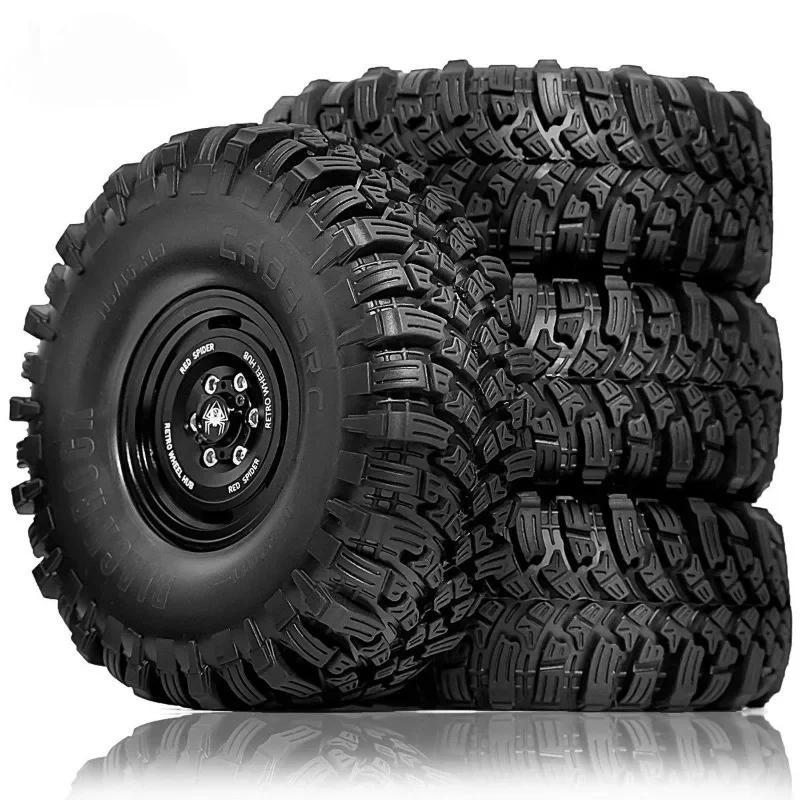 โลหะผสมอลูมิเนียม 1.9 Beadlock ล้อและยางสําหรับ 1/10 SCX10 TRX4 TRX6 VS4-10 Gen8 7 MST CFX D90 RC Cr