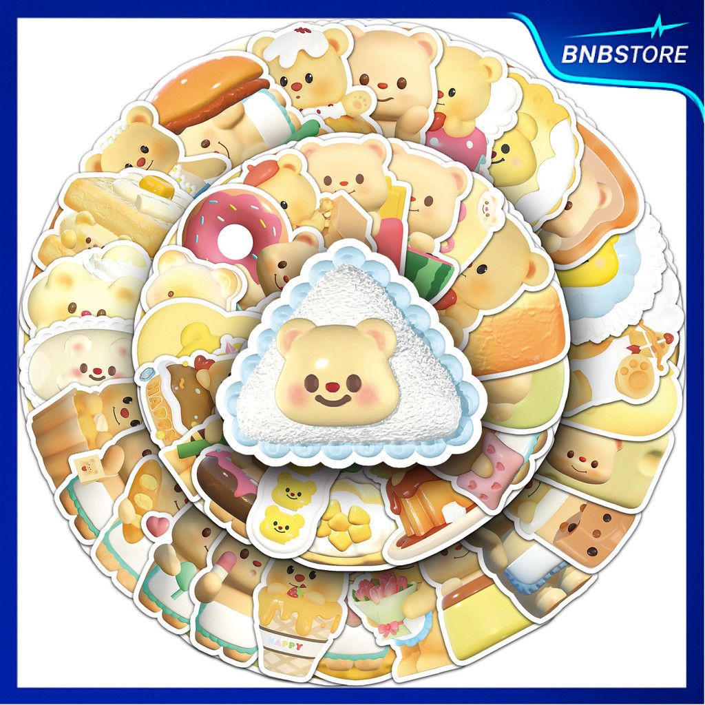 🍀ส่งจากไทย🍀 50แบบ สติกเกอร์ หมีเนย มัมหมี 3D butter bear sticker พร้อมส่ง