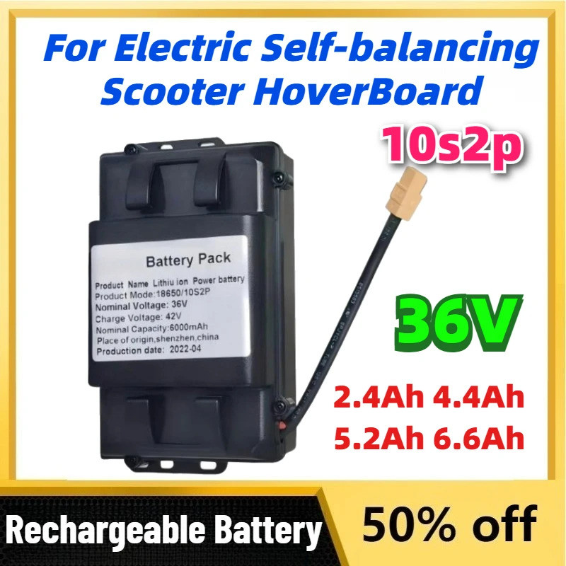 36V 2.4Ah 4.4Ah 5.2Ah 6.6Ah 10s2p แบตเตอรี่ลิเธียมสําหรับไฟฟ้า Self-balancing สกู๊ตเตอร์ HoverBoard 