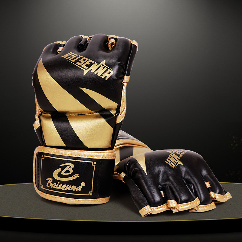 Half Finger Boxing Gloves Boxing Five Finger Gloves Breathable Combat Combat Training 7VTn