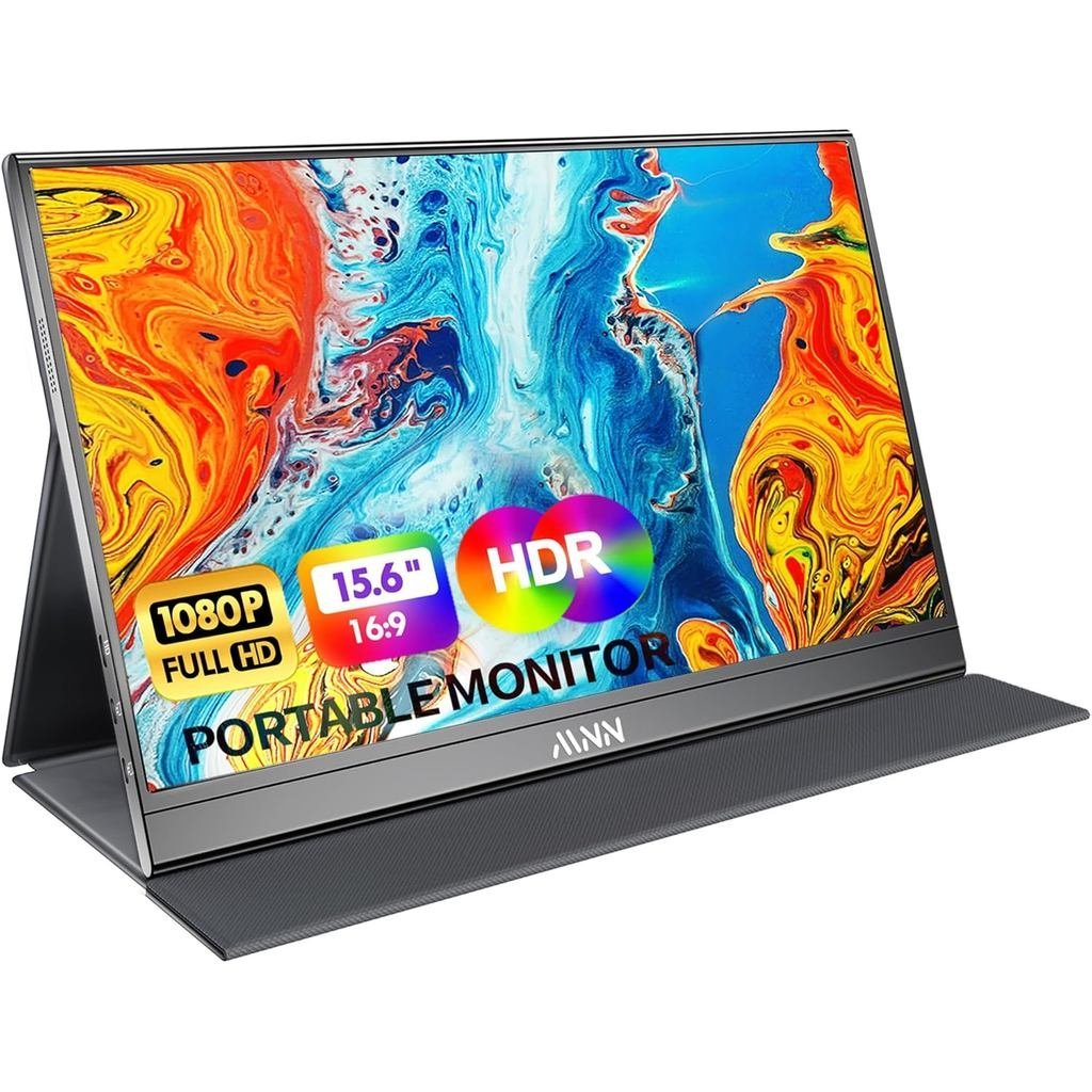 MNN จอภาพแบบพกพา 15.6 นิ้ว FHD 1080P USB C HDMI Gaming จอแสดงผล IPS บางเฉียบพร้อมฝาครอบและลําโพงอัจฉ