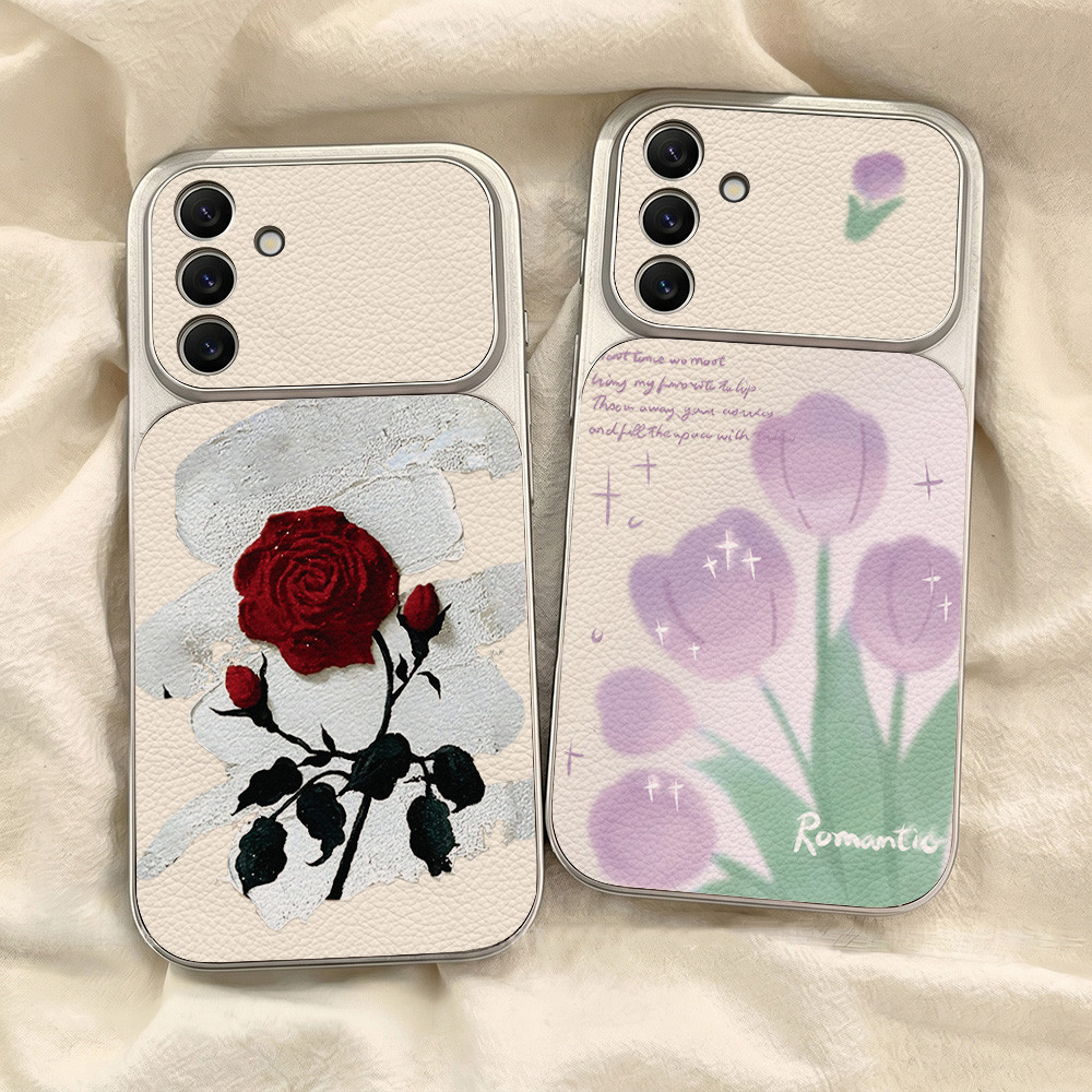 ดอกไม้ เคส For Samsung A07 A17 A05 A36 A56 A06 A15 A56 A14 A25 A24 A32 A35 S26 S24 S25 Ultra ฝุ่นนุ่มTPUโทรศัพท์ปกหลัง
