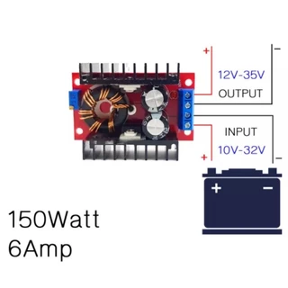 Boost Converter (สเต็ปอัพ) Step Up DC-DC 10-32V to 12-35V สูงสุด 150W โมดูลชาร์จแรงดันไฟฟ้า Voltage Charger Module