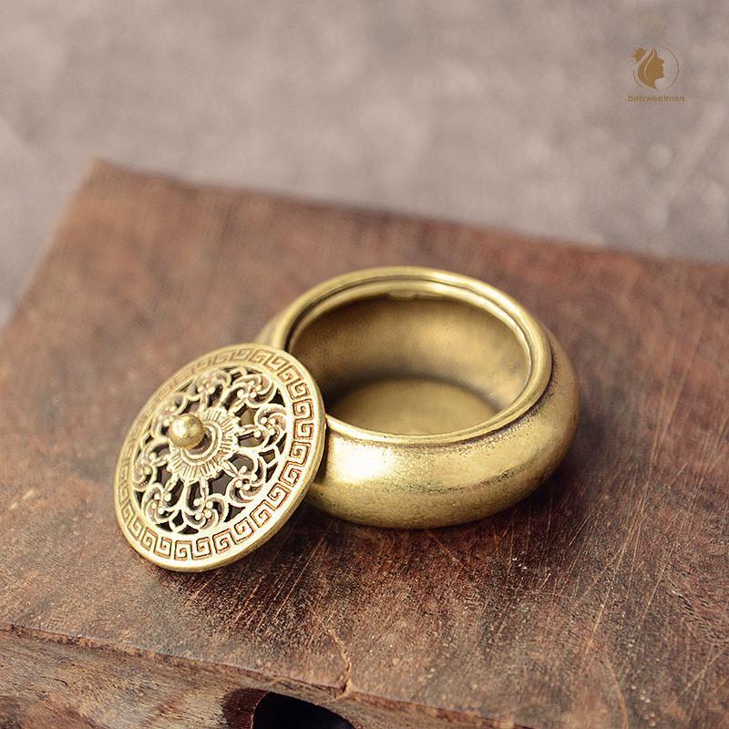 [PE] ทองเหลือง Poet Lotus Jiuding กระถางธูปธูปกลวงกระถางธูปขนาดเล็ก TH