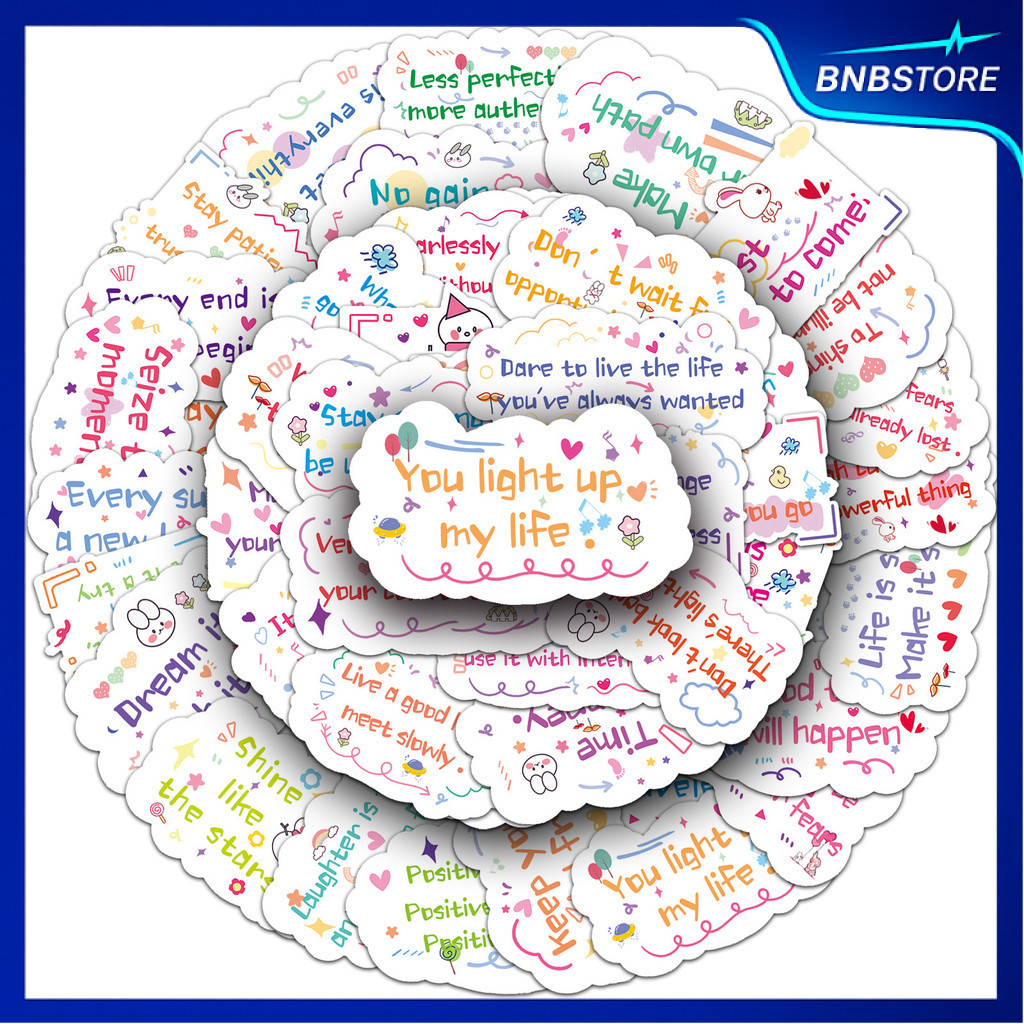 🍀ส่งจากไทย🍀 50แบบ Sticker คติสอนใจ คำคม แรงบันดารใจ English motivate positive quote message