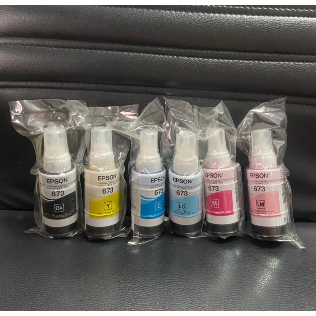 Epson 673 L800 L850 L1800 ink หมึกพิมพ์ T673  T673 BK  ขวดละ 70ml. ของแท้ nobox