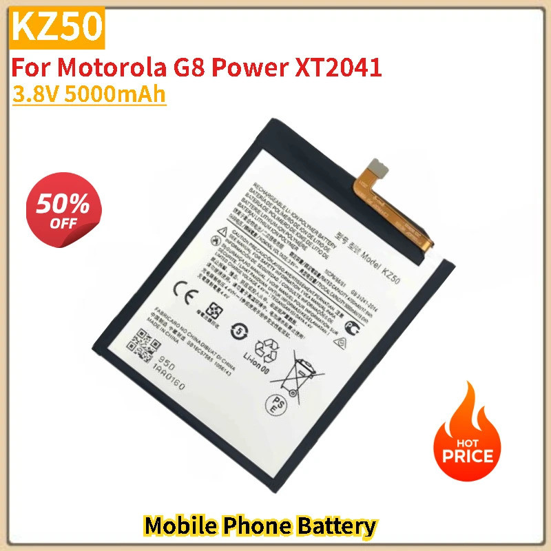 KZ50 แบตเตอรี่ 3.8V 5000mAh สําหรับ Motorola G8 Power XT2041 โทรศัพท์มือถือเปลี่ยนแบตเตอรี่ยี่ห้อ-ให