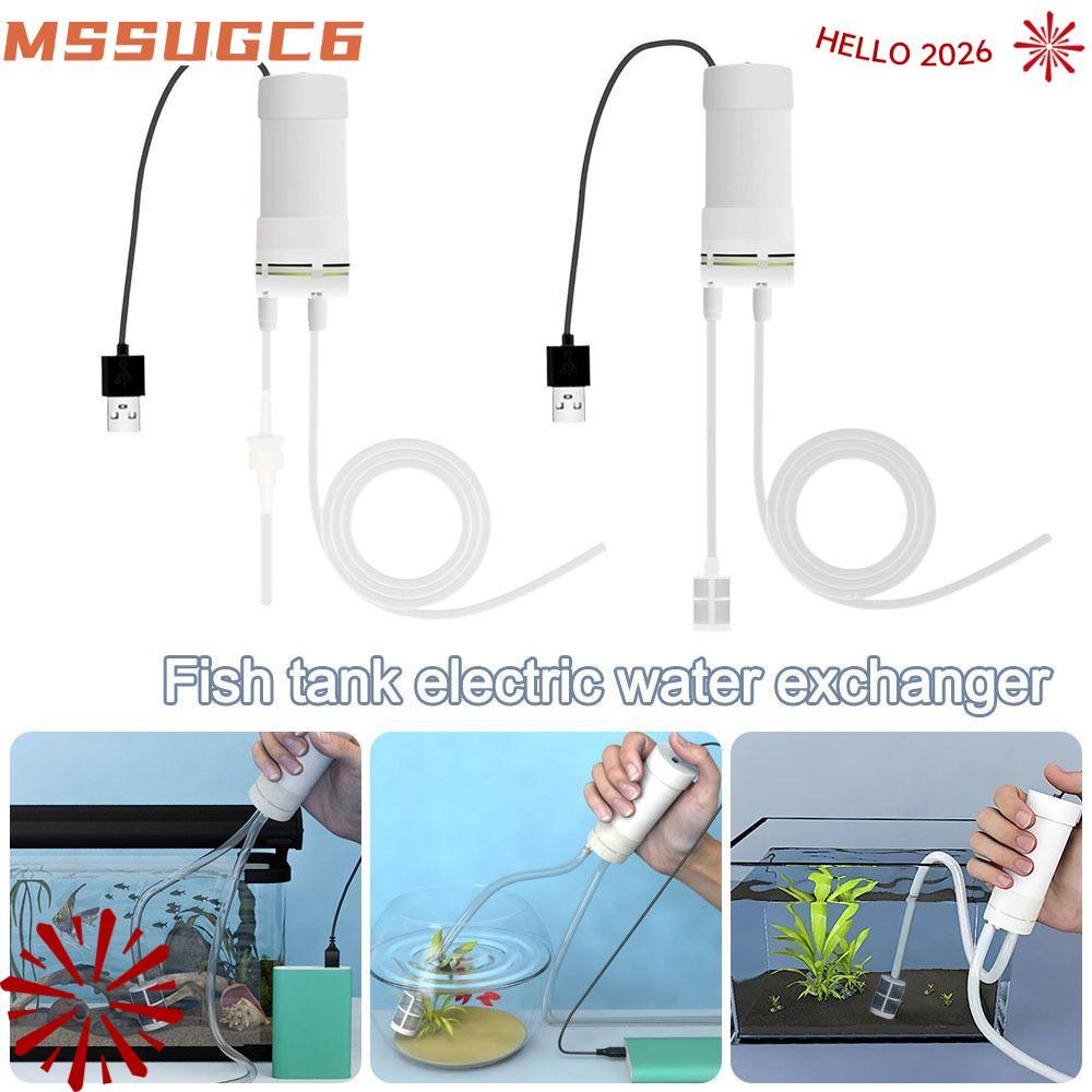 IMSSUG Self Priming ปั๊ม, 5V 2A Mini Fish Tank Water Changer, USB ไฟฟ้าดูด Aquarium เครื่องมือเปลี่ย
