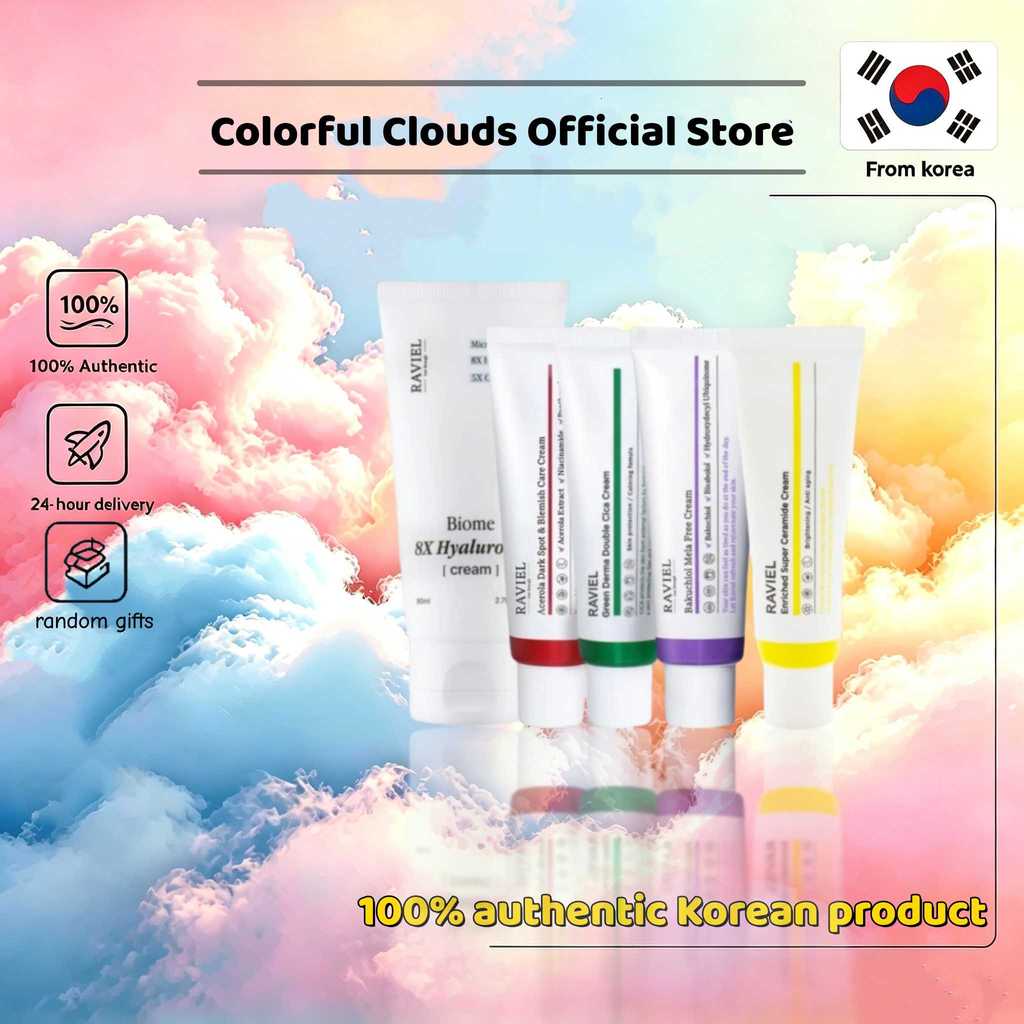 [RAVEL] Biome 8X Hyaluronic Cream 80ml/Cica Derma Skin Cream 50ml/Bakuchiol Mela Free Cream 50ml/Enr