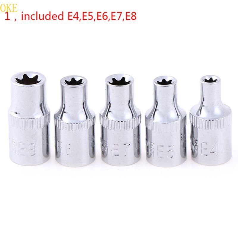 OKE Torx Star Female Bit E Socket Set Socket Nuts ไขควง Bit Set สว่านคุณภาพ