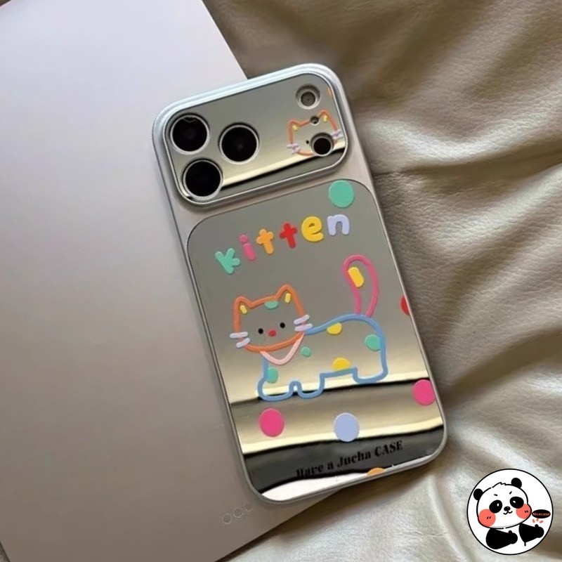 Insสไตล์แมวน่ารักกระจกเคสโทรศัพท์สําหรับXiaomi 17 Pro Max 15 15T 14 14T 13 13T 12 Ultra 12T 12S 12X Mi 11 11X 11i Pro Lite 5G 4Gฝาครอบหรูหราการ์ตูนKittyเงินปลอกนุ่ม