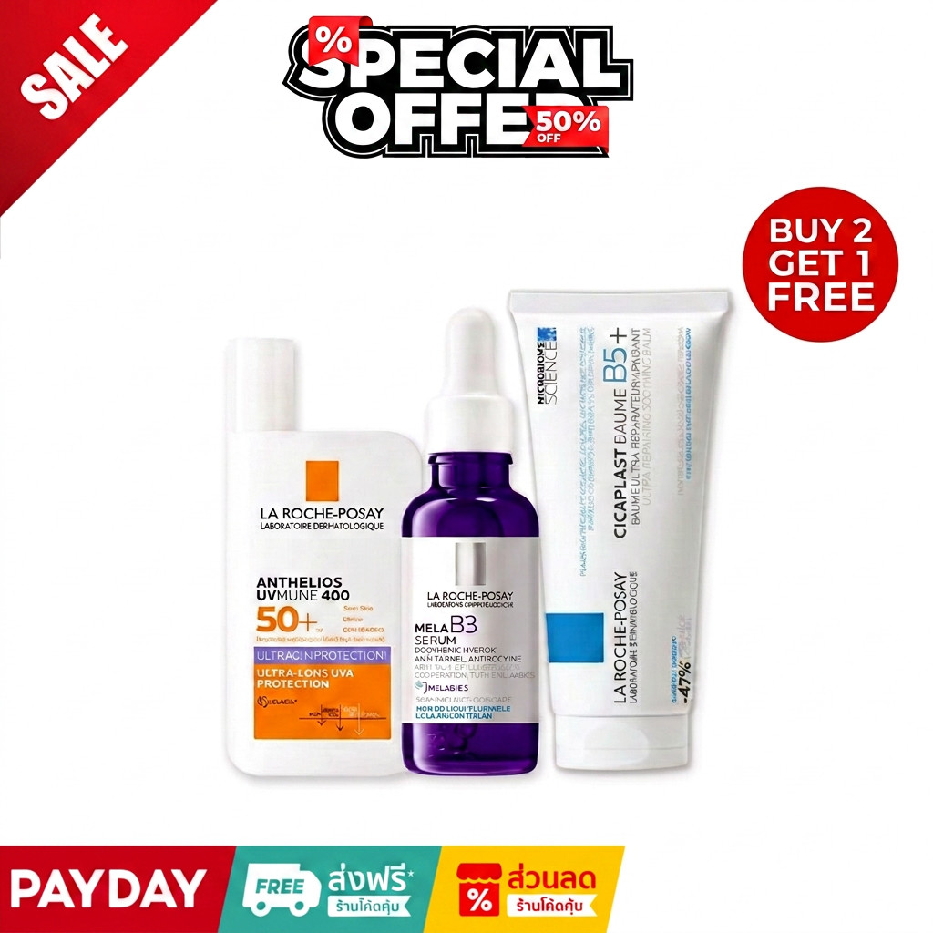 [ซื้อ 2 แถม 1] BAUME B5+100ml ของแท้ 100% + ANTI-DARK SPOTS 50ml+ Mela B3 Serum 30ml