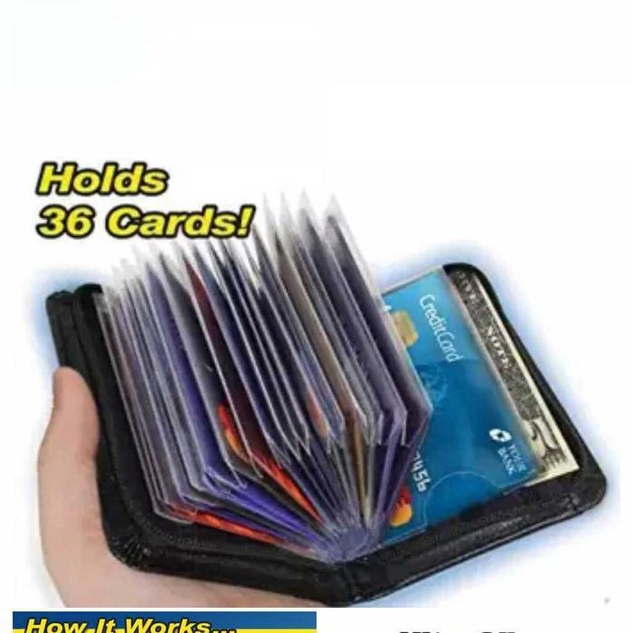 Lock Wallet กระเป๋าสตางค์บัตรเครดิต 36 Slot Card Holder - 789 - สีดํา AM10 Alanmasbro10