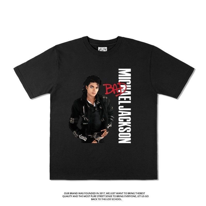 Michael Jackson Michael Jackson Movie Merchandise American Retro เสื้อยืดแขนสั้น Retro Retro Retro R