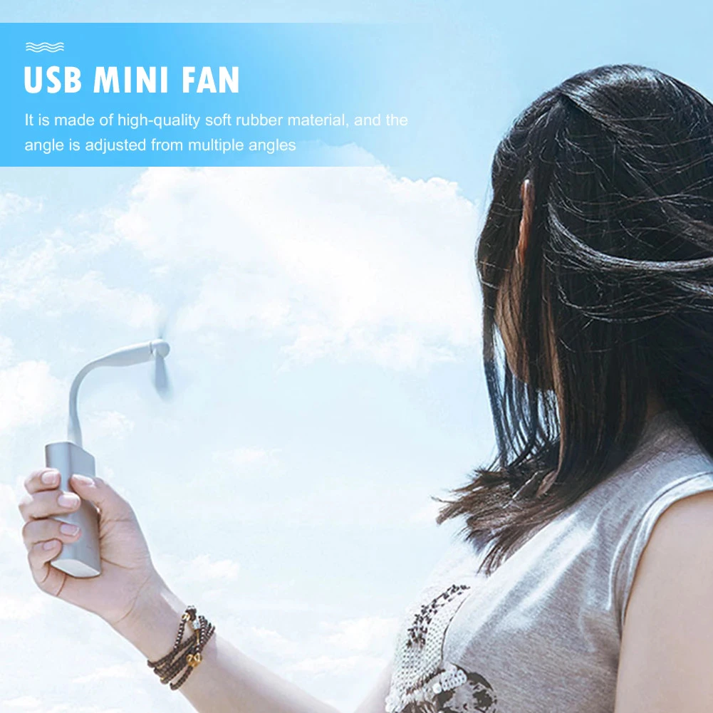 Mini USB Fan พัดลมพกพา ยืดหยุ่นได้ สำหรับ Power Bank แล็ปท็อป PC thumbnail 6