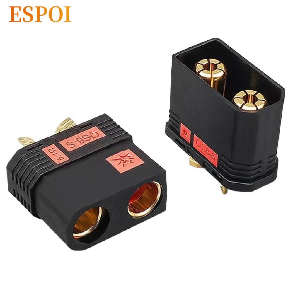 ESPOI QS8-S Connector, Anti Spark High Current ปลั๊กแบตเตอรี่ QS8P-S ชุบทองสีดํา QS8-S MF ปลั๊กชุดสํ