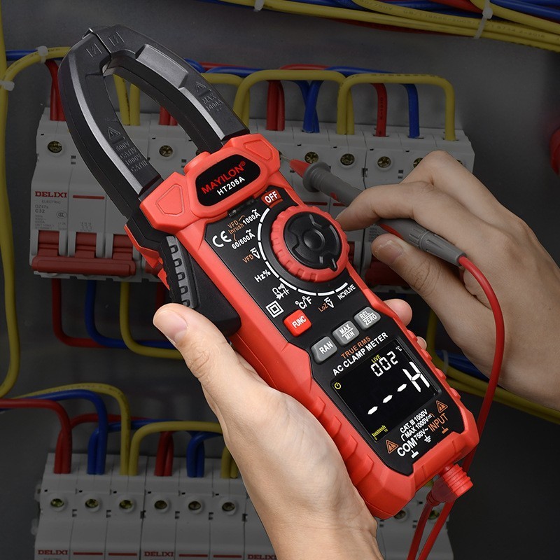 มัลติมิเตอร์มัลติมิเตอร์ 1,000a แคลมป์มิเตอร์ AC DC ht208d ดิจิตอล ht208a Antimeter Clamp Burn CHD8