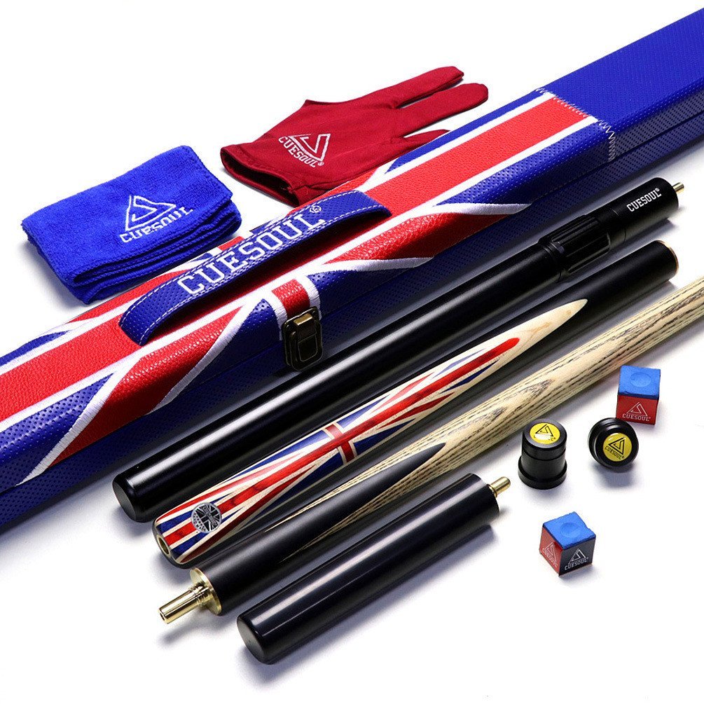 CUESOUL/Q Beast 57 นิ้ว 3/4 Union Jack Pattern Design Ebony Snooker Club GQ-4 AAS1