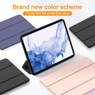 Tri-fold เคสป้องกัน For Samsung Galaxy Tab S9 S10 S7 FE S8 S7 S9 FE S10 A9 A11 Plus A8 X200 S6 Lite พับเพื่อปลุกหน้าจอ