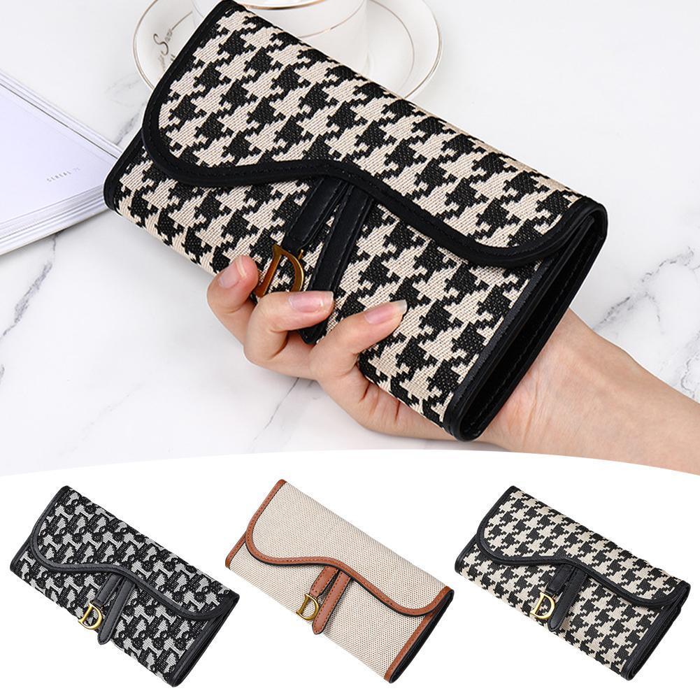 ready Stock Retro Wallet Women Long Design Large Capacity D-buckle Multi-functional 3-fold H9f8