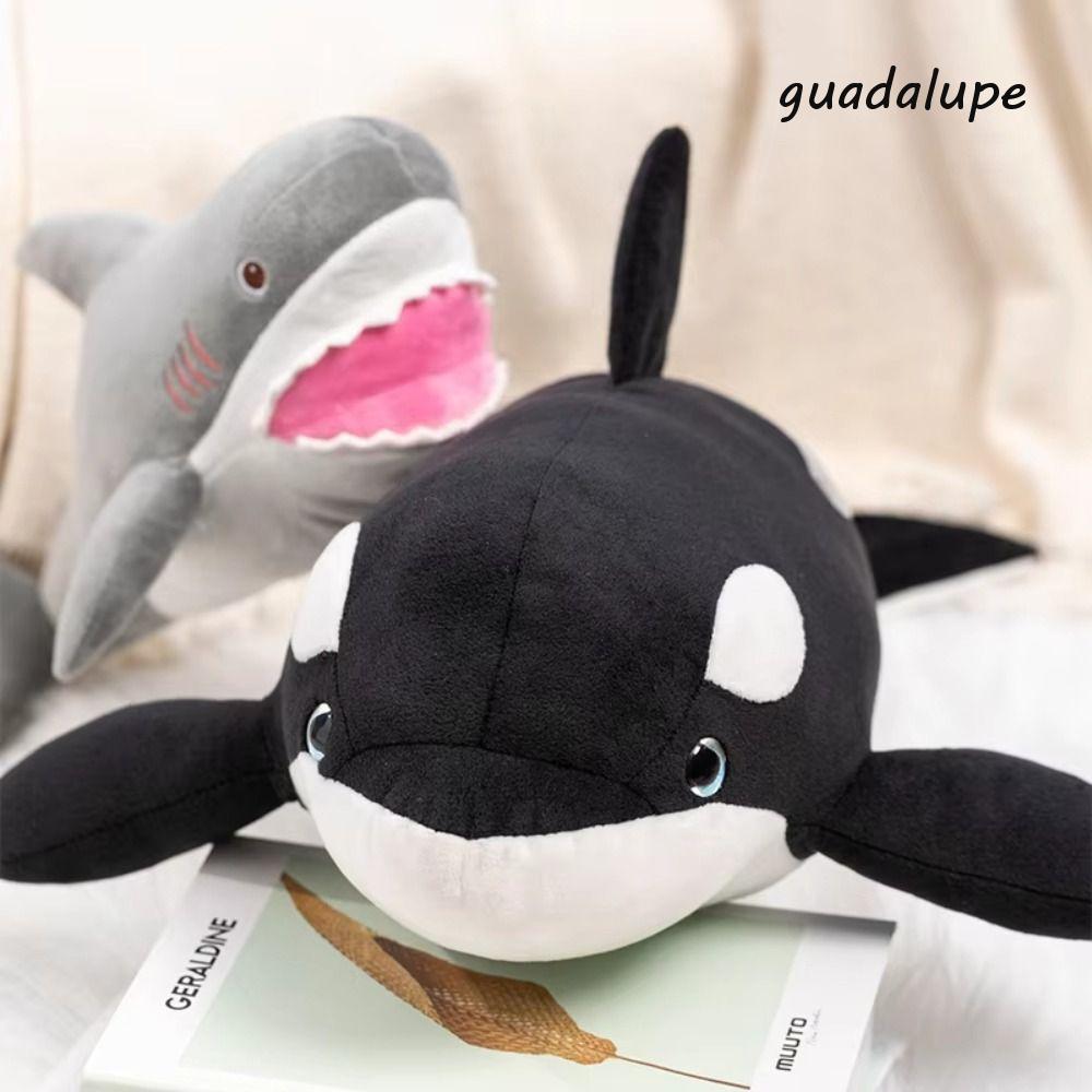 GUADALUPE Great White Shark Plush ของเล่น,คอลเลกชันตลกจําลอง Killer ตุ๊กตาวาฬ, Sleeping Mate ของเล่น 32 ซม.สัตว์การ์ตูน PP ผ้าฝ้ายสัตว์ตุ๊กตาหมอนเด็ก