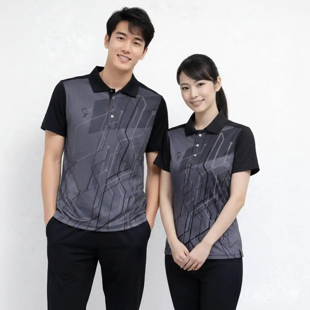 Sport day เสื้อสีดำ เสื้อคอปกสีดำ  ผ้า ไมโครเนื้อเรียบ ใส่สบาย ไม่ร้อน มีทั้งแบบชายและ หญิง SA301 SA