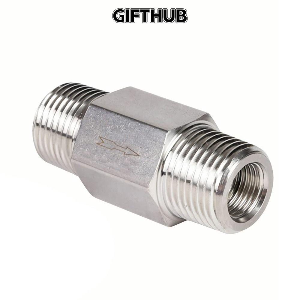 GIFTHUB ของขวัญฮับ เช็ควาล์วด้ายชายกับชาย1/4นิ้วnptวาล์วทางเดียวไม่กลับ304สแตนเลสเงินวาล์วที่ไม่ใช่ก
