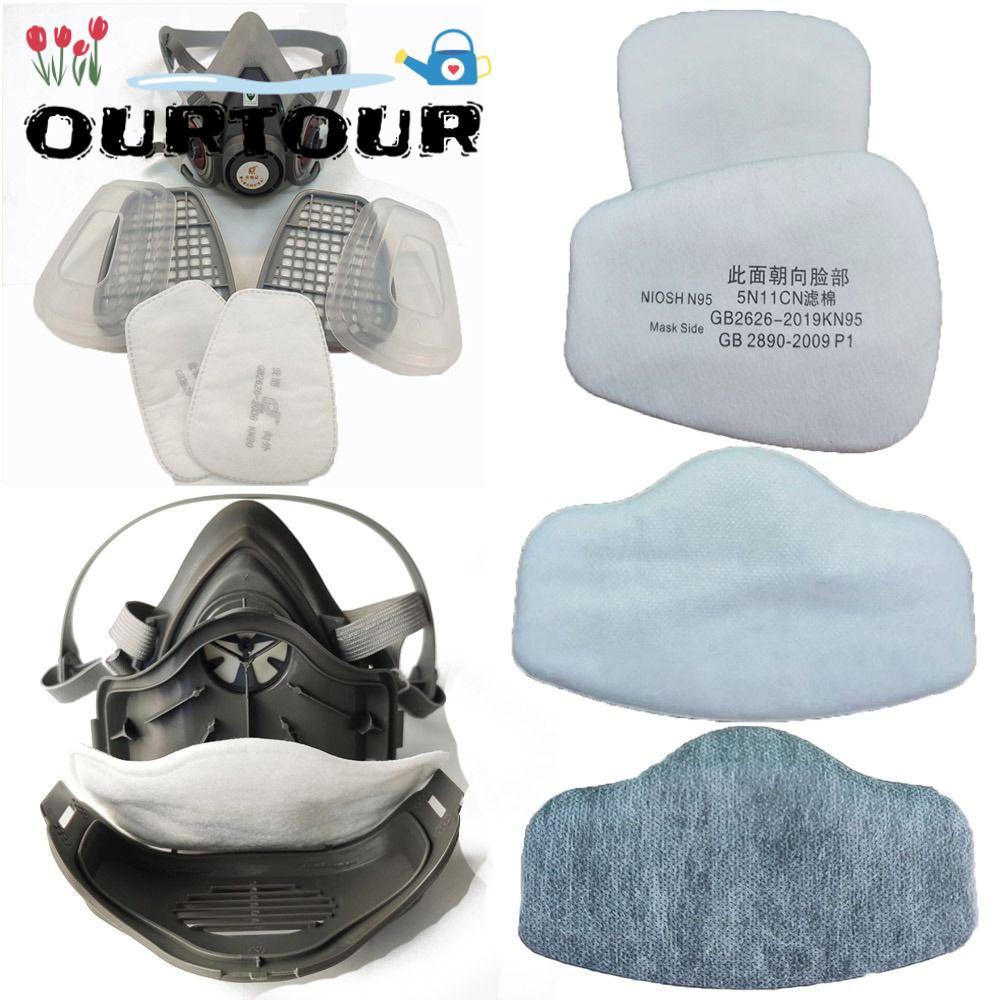 URTOUR 10/20/50PCS ฝุ่นกรองผ้าฝ้าย,ผ้าฝ้ายอุปกรณ์ช่วยหายใจฝุ่นแผ่น,อุตสาหกรรมเปลี่ยนสีขาวฝุ่นสําลีสํ