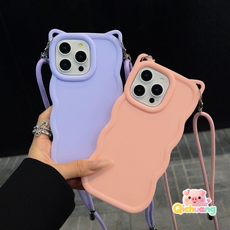 SAMSUNG 3D Wave Edge CatหูกรณีปรับCrossbody LanyardสําหรับSamsung Galaxy A12 M12 F12 A11 M11 A10 A10