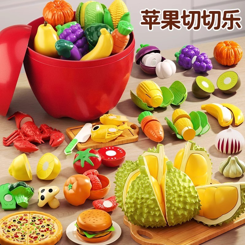 Children's fruit cutting toy, simulated fruits and vegetables, peelable and chewable, durian baby ki