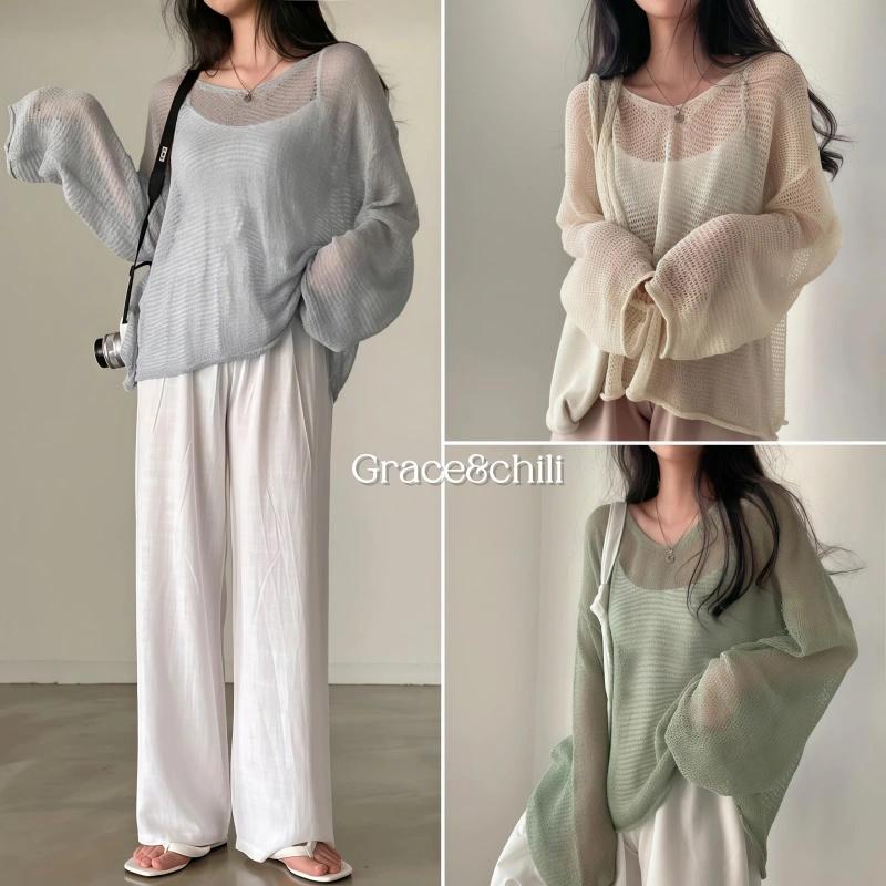 Dode512เสื้อคาร์ดิแกนแขนยาวสไตล์เกาหลีตัวนี้เหมาะสำหรับผู้หญิง ดีไซน์ระบายอากาศได้ดี ช่วยเพิ่มความทันสมัยให้กับลุคโดยรวม